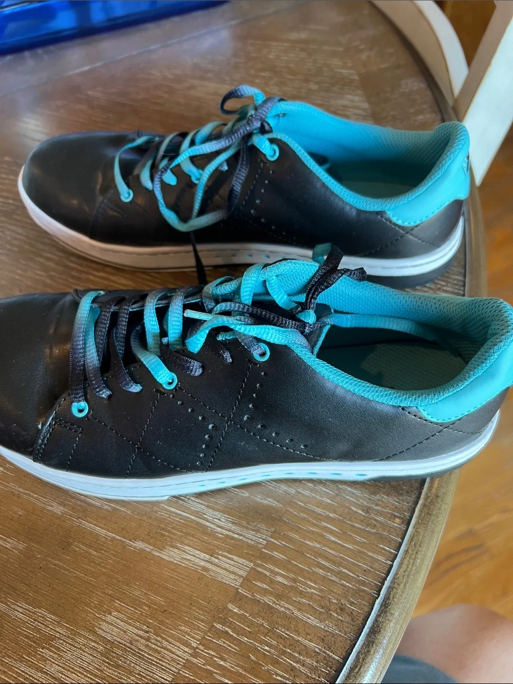 Strikeforce Women’s Black Sneakers with Teal Accents - Lightweight Casual Sho